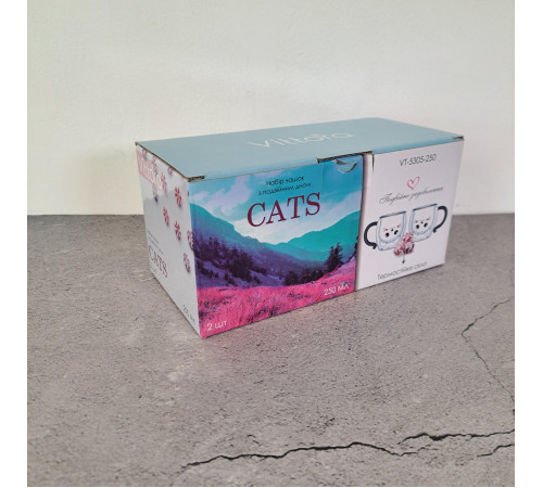 Набор чашек CATS (2 ШТ) VТ-5305-250 с двойным дном 250 мл.