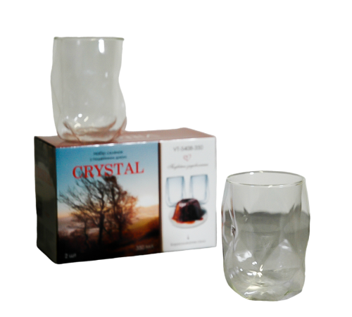 Набор стаканов VT-5408-350 CRYSTAL с двойным дном VITTORA – 2 шт. 350 мл