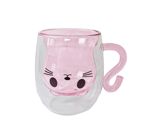 Набор чашек VT-5317-250 KITTY PINK с двойным дном 2 шт. 250мл Vittora
