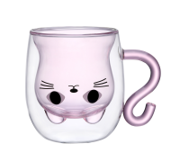 Набор чашек VT-5317-250 KITTY PINK с двойным дном 2 шт. 250мл Vittora