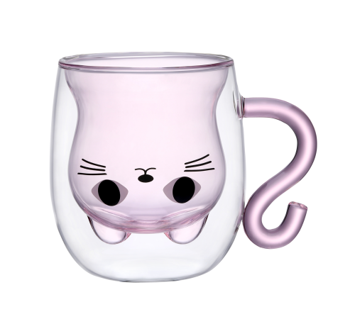 Набор чашек VT-5317-250 KITTY PINK с двойным дном 2 шт. 250мл Vittora