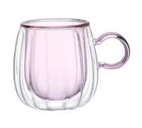 Набір чашок VT-5315-240 CUT PINK з подвійним дном 2 шт. 240мл Vittora