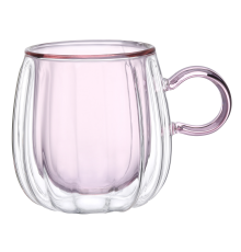 Набор чашек VT-5315-240 CUT PINK с двойным дном 2 шт. 240мл Vittora