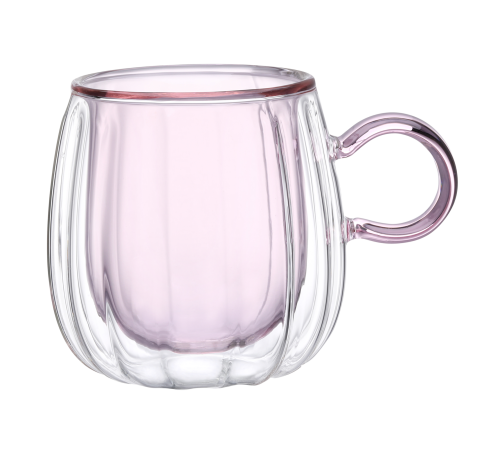 Набір чашок VT-5315-240 CUT PINK з подвійним дном 2 шт. 240мл Vittora