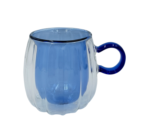 Набор чашек VT-5316-240 CUT BLUE с двойным дном 2 шт. 240мл Vittora
