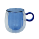 Набор чашек VT-5316-240 CUT BLUE с двойным дном 2 шт. 240мл Vittora