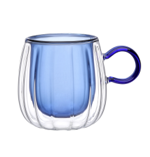 Набор чашек VT-5316-240 CUT BLUE с двойным дном 2 шт. 240мл Vittora