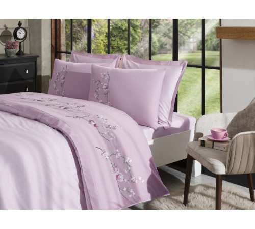 Комплект постельного белья CK BOUTIQUE PEMBE FLOREST розовый, евро OZDILEK