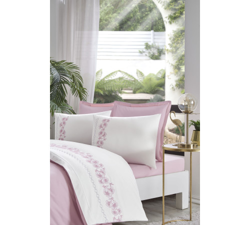 Комплект постельного белья CK BOUTIQUE PEMBE PETRA розовый, евро OZDILEK