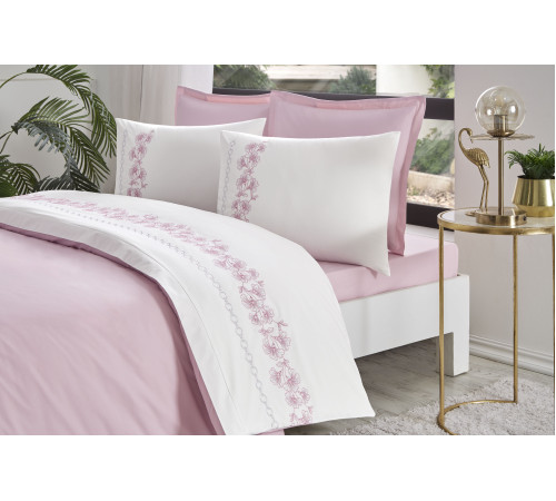 Комплект постельного белья CK BOUTIQUE PEMBE PETRA розовый, евро OZDILEK