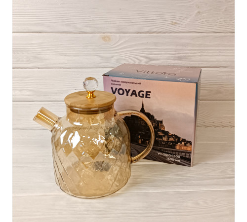 Заварочный чайник VT-5510-1500 VOYAGE стеклянный 1500мл Vittora
