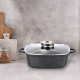 Кастрюля квадратная GT-2504-20 покрытие MARBLE (20x9cм) 2,8л.