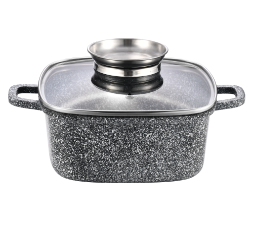 Кастрюля квадратная GT-2704-22 покрытие CERAMIC SNOW (22x9.5cm) 3.5л Gusto