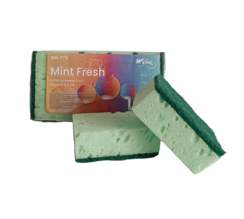 Губка кухонная Mint Fresh 5 шт WR-772 (9.5х6.5х3.5 см) Werk