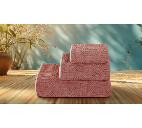 Полотенце VS-T317-3050 фактурное (30х50см) микрофибра, коралл Versailles