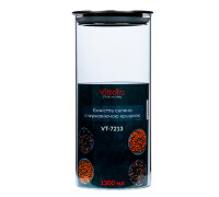 Емкость стеклянная с нержавеющей крышкой VT-7213 Vittora 1300 мл