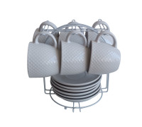 Набір Elegance VT-P-5303 6 чашок з блюдцями на підставці Vittora