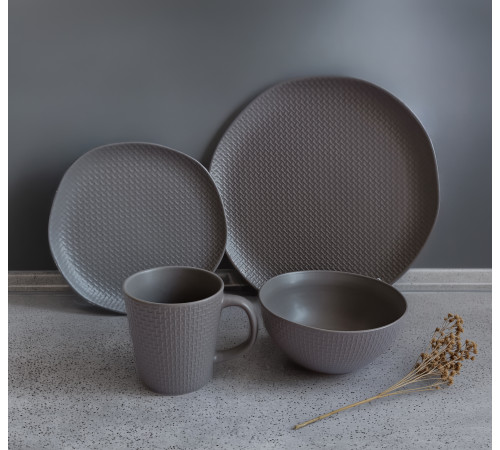 Тарілка обідня VT-P-1265GT Gray Texture Vittora 265 мл