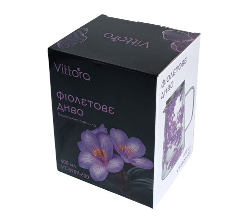 Глечик VT-5909-600 Фіолетове диво з подвійними стінками Vittora 0.6 л.