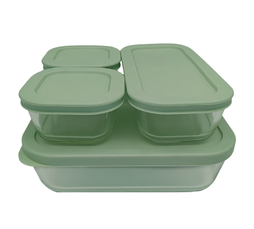 Набір харчових контейнерів скляних VT-161013 Element Green 4 предметів Vittora