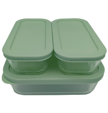 Набір харчових контейнерів скляних VT-161015 Element Green 3 предметів Vittora