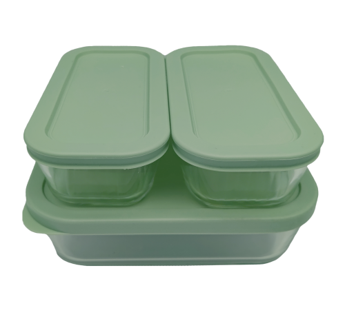 Набір харчових контейнерів скляних VT-161015 Element Green 3 предметів Vittora