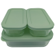 Набір харчових контейнерів скляних VT-161015 Element Green 3 предметів Vittora