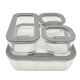 Набір харчових контейнерів скляних VT-161014 Element Grey 4 предметів Vittora