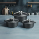 Набір каструль GT-2404-22/24/26 покриття MARBLE, 6пр. (3.2л/4.5л/5.5л) Gusto