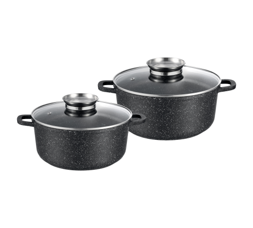 Набір каструль GT-2404-28/30 покриття MARBLE, 4пр. (6.5л/7.9л) Gusto