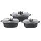 Набір квадратних каструль GT-2504-22/24/26 покриття MARBLE, 6пр. (3.5л/4.4л/5.4л) Gusto
