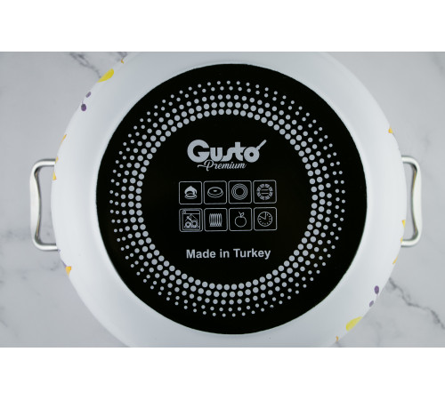 Кастрюля GT-T-224-W Акварель Premium 24 см 5.7 л Gusto