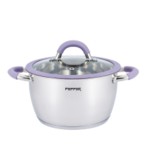 Кастрюля PR-1109-16 Purple iris Крышка с силиконовым ободком 16 см 1.6 л PEPPER