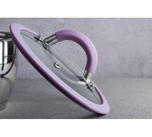 Кастрюля PR-1109-20 Purple iris Крышка с силиконовым ободком 20 см 3.2 л PEPPER