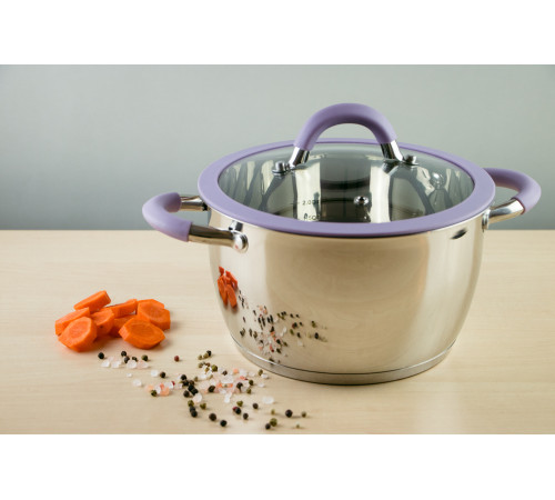 Кастрюля PR-1109-20 Purple iris Крышка с силиконовым ободком 20 см 3.2 л PEPPER