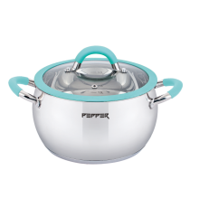 Кастрюля PR-1110-16 Apple Mint Крышка с силиконовым ободком 16 см 2.2 л PEPPER