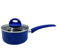 Ковш с крышкой GT-2408-16/1 покрытие WEILBURGER синий 16 см Gusto