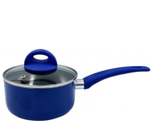 Ковш с крышкой GT-2408-16/1 покрытие WEILBURGER синий 16 см Gusto