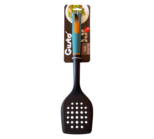 Лопатка кухонная с отверстиями GT-5303 голубовато-оранжевая Gusto