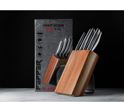 Набор ножей PR-4103/6 Metal PEPPER 6 пр.            