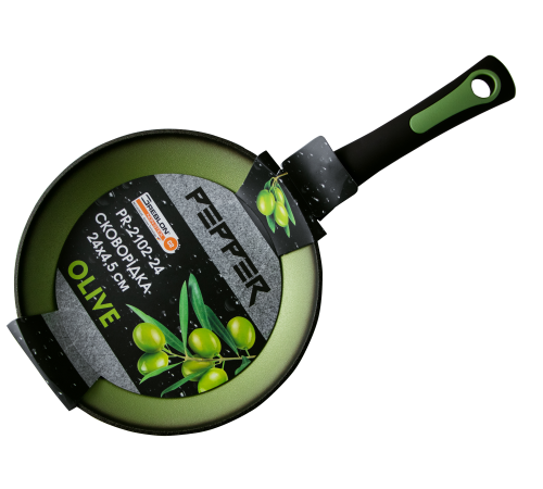 Сковорода OLIVE PR-2102-26 покрытие GREBLON C2 250 x 48 мм PEPPER