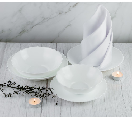 Тарелка обеденная V-220W Blanco wave Vittora 220 мм            