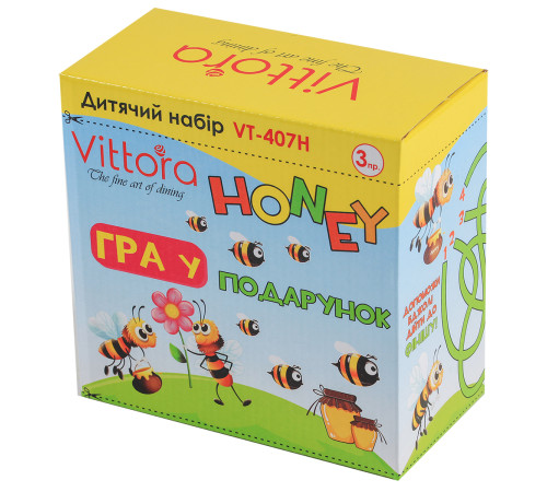 Дитячий набір посуду VT-407H Honey Vittora 3 пр.            