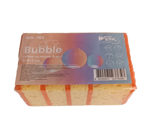 Губка кухонная Bubble 5 шт WR765 WERK