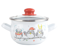 Набор GT-T-3-OWL Птичьи щебетания кастрюля 1.55 л и ковш 1 л GUSTO