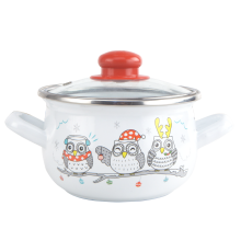 Набор GT-T-3-OWL Птичьи щебетания кастрюля 1.55 л и ковш 1 л GUSTO