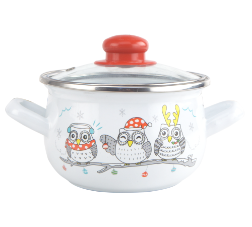 Набор GT-T-3-OWL Птичьи щебетания кастрюля 1.55 л и ковш 1 л GUSTO