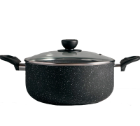 Каструля з кришкою GT-2409-24 покриття Marble Gusto 24 см 4 л