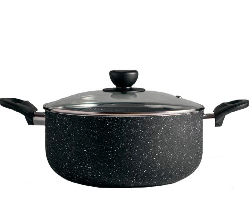 Кастрюля с крышкой GT-2409-24 покрытие Marble Gusto 24 см 4 л            