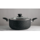 Кастрюля с крышкой GT-2409-24 покрытие Marble Gusto 24 см 4 л            